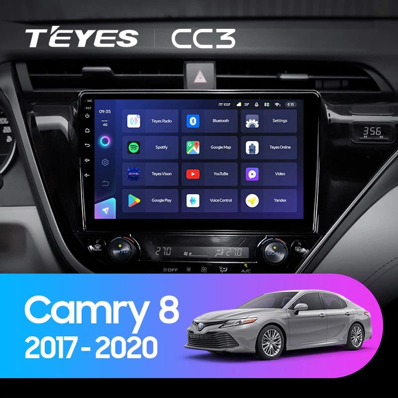 Navigatie Auto cu Asistenta AI Teyes CC4 PRO Toyota Camry 8 2017-2020 8+128GB 10.36" QLED, Android 13, 5G, 7.1 DSP, CarPlay