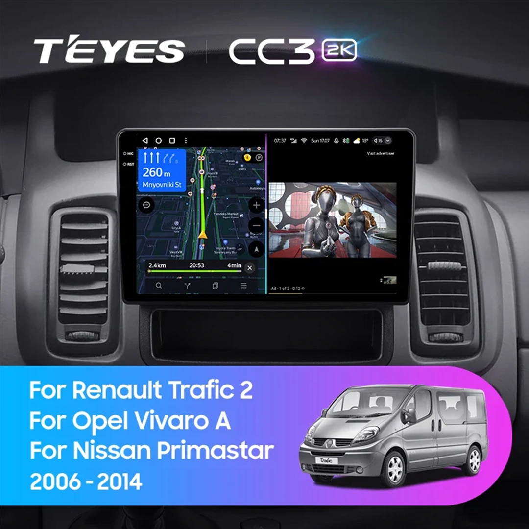 Navigatie Auto cu Asistenta AI Teyes CC4 PRO Renault Trafic 2 2001-2014 8+128GB 10.36" QLED, Android 13, 5G, 7.1 DSP, CarPlay