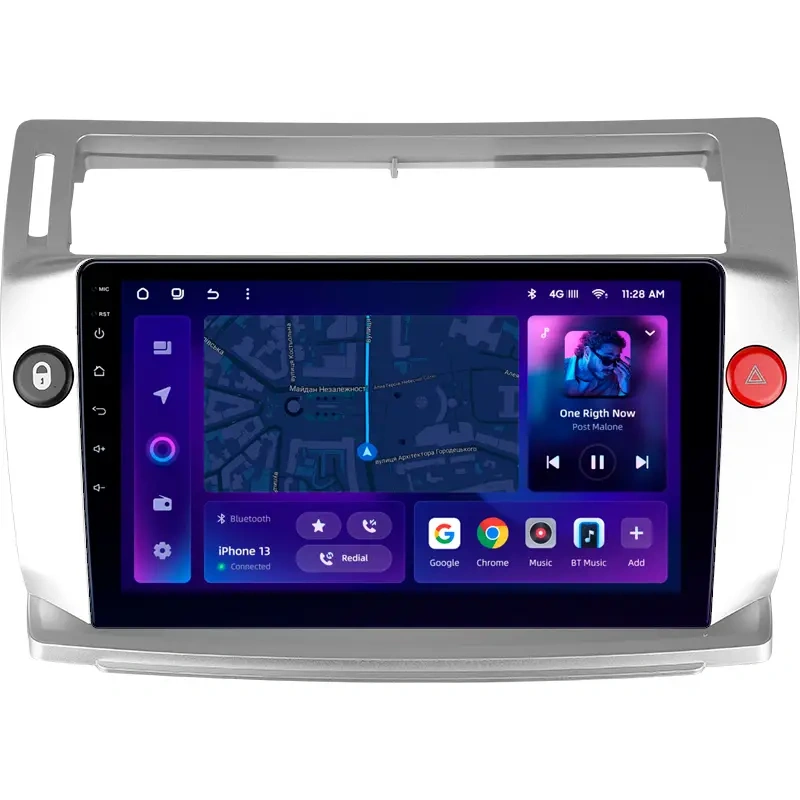 Navigatie Auto MOSS M3 Citroen C4 2004-2014 4+32GB 9" QLED Octa-core 2Ghz, Android 4G Bluetooth 5.1 DSP
