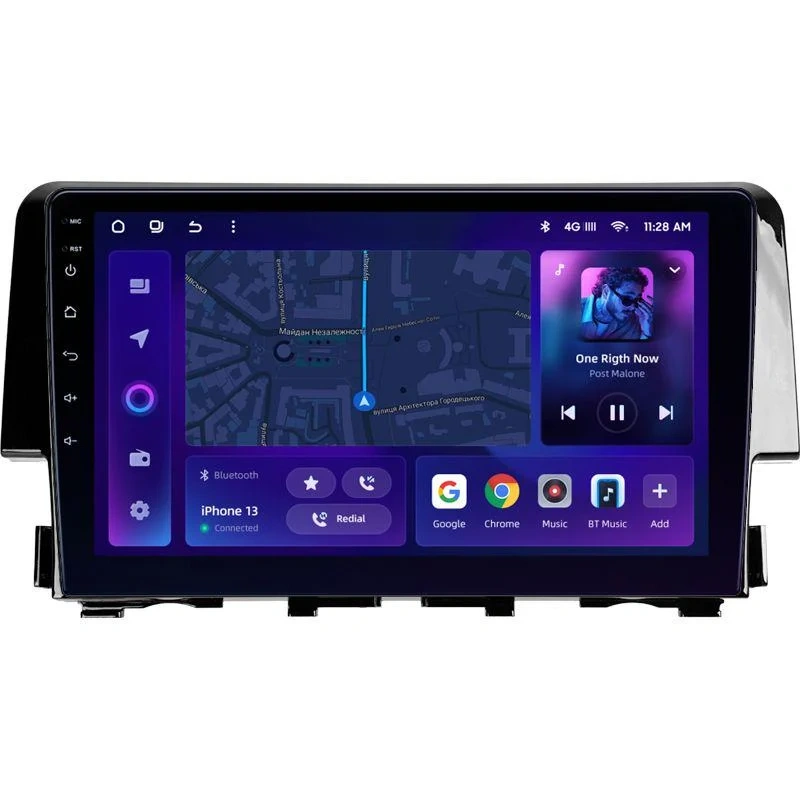 Navigatie Auto MOSS M3 Honda Civic 10 2015-2020 4+32GB 9" QLED Octa-core 2Ghz, Android 4G Bluetooth 5.1 DSP