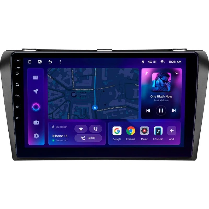 Navigatie Auto MOSS M3 Mazda 3 I 2003-2009 4+32GB 9" QLED Octa-core 2Ghz, Android 4G Bluetooth 5.1 DSP