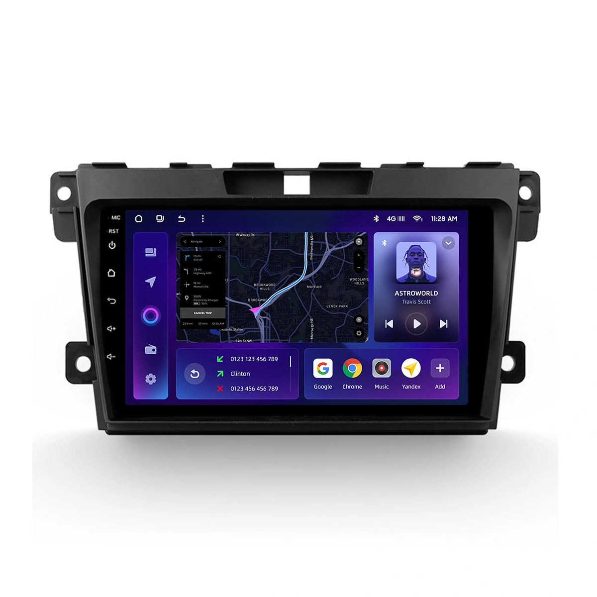 Navigatie Auto MOSS M3 Mazda CX-7 2009-2012 4+32GB 9" QLED Octa-core 2Ghz, Android 4G Bluetooth 5.1 DSP