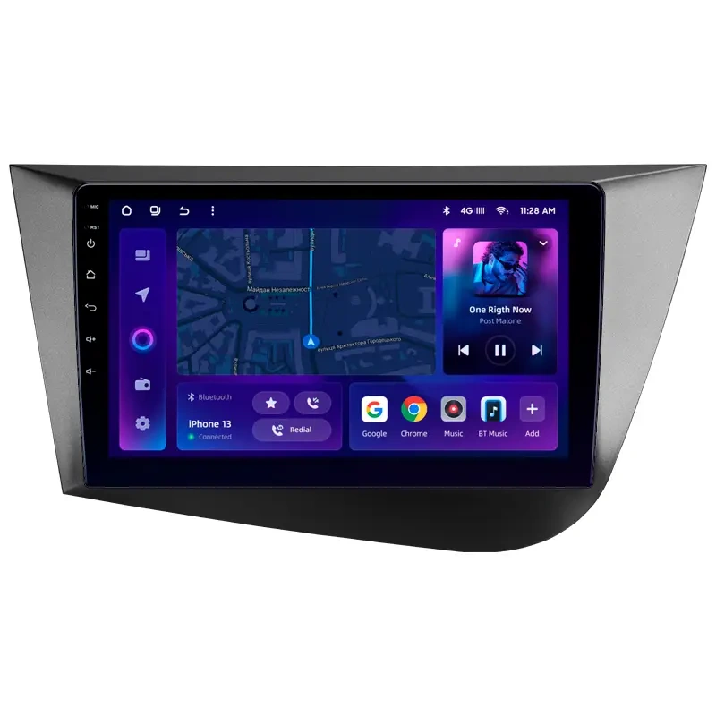 Navigatie Auto MOSS M3 Seat Leon 2 2005-2012 4+32GB 9" QLED Octa-core 2Ghz, Android 4G Bluetooth 5.1 DSP