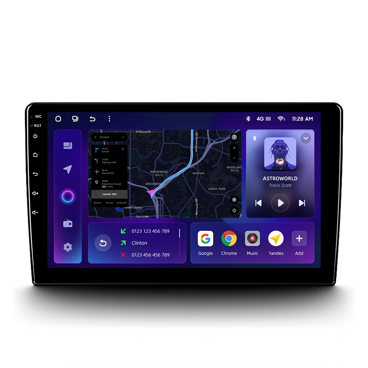 Navigatie Auto MOSS M3 Volkswagen Jetta 7 2018-2022 4+32GB 9" QLED Octa-core 2Ghz, Android 4G Bluetooth 5.1 DSP