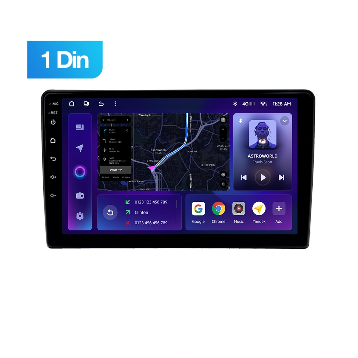 Navigatie Auto MOSS M3 Nissan Navara 3 D40 2004-2010 4+32GB 9" QLED Octa-core 2Ghz, Android 4G Bluetooth 5.1 DSP