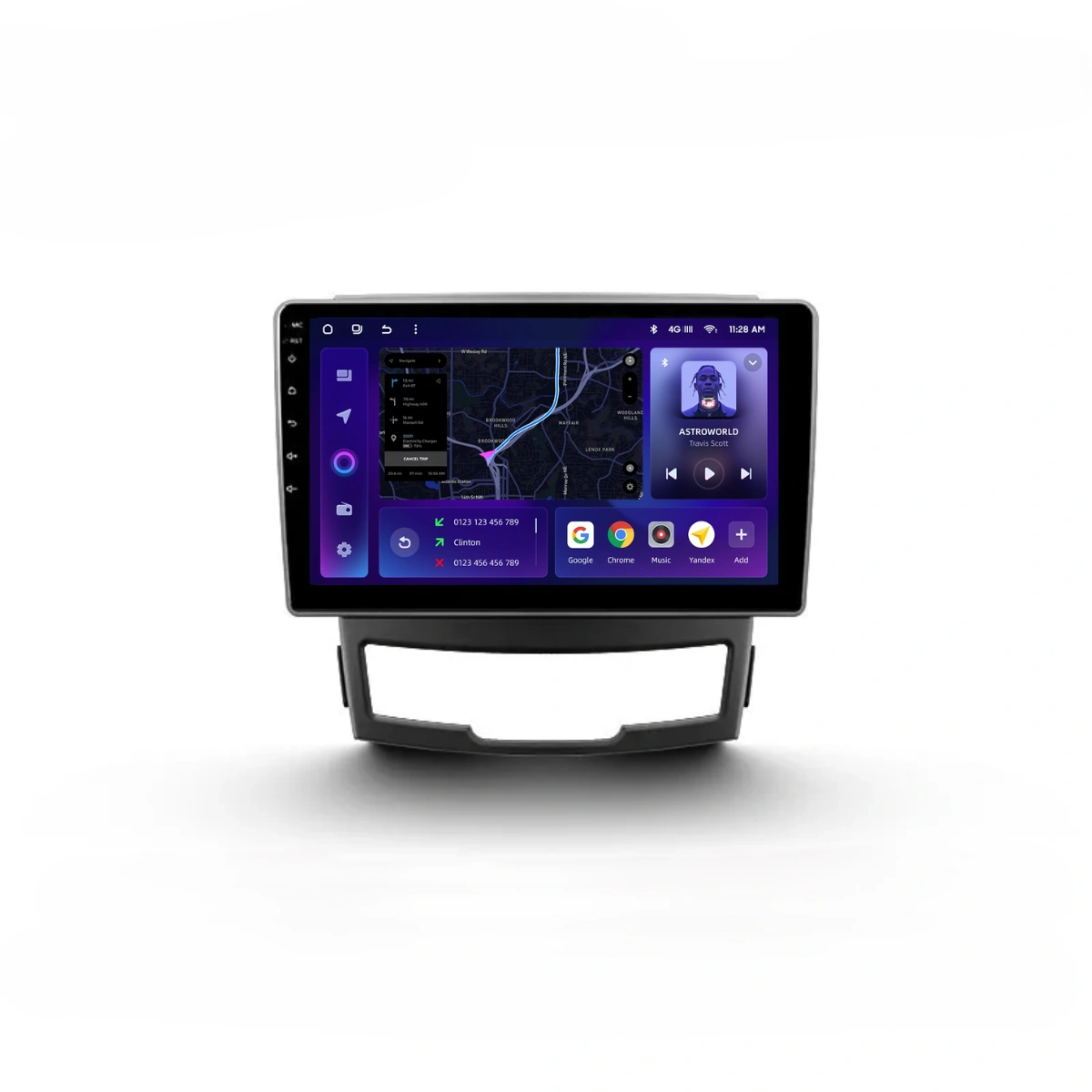 Navigatie Auto MOSS M3 SsangYong Actyon 2 2010-2013 4+32GB 9" QLED Octa-core 2Ghz, Android 4G Bluetooth 5.1 DSP