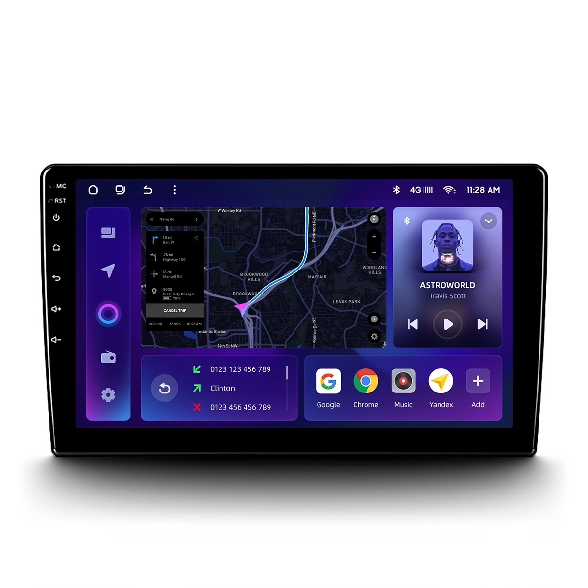 Resigilat - Navigatie Auto MOSS M2 4+64GB 9" IPS Octa-core 1.6Ghz, Android 4G Bluetooth 5.1 DSP
