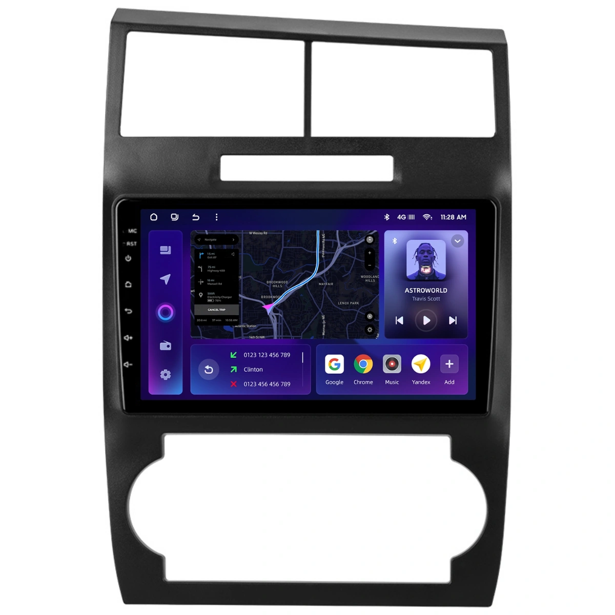 Navigatie Auto MOSS M3 Dodge Magnum 2003-2007 4+32GB 9" QLED Octa-core 2Ghz, Android 4G Bluetooth 5.1 DSP