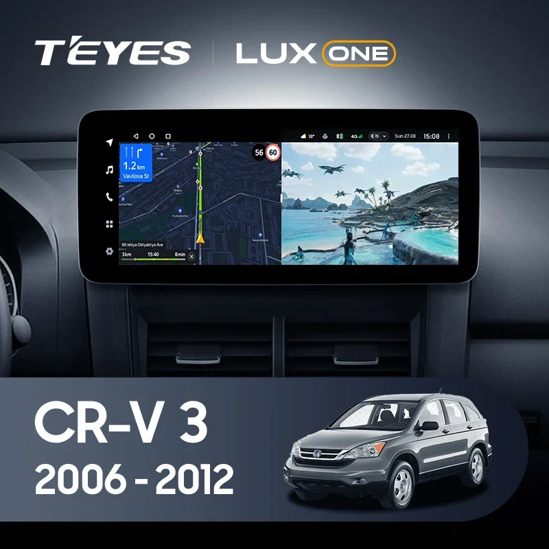 Navigatie Auto Teyes Lux One 360° Honda CR-V 3 2006-2010 6+128GB 12.3" IPS Octa-core 2Ghz, Android 4G Bluetooth 5.1 DSP