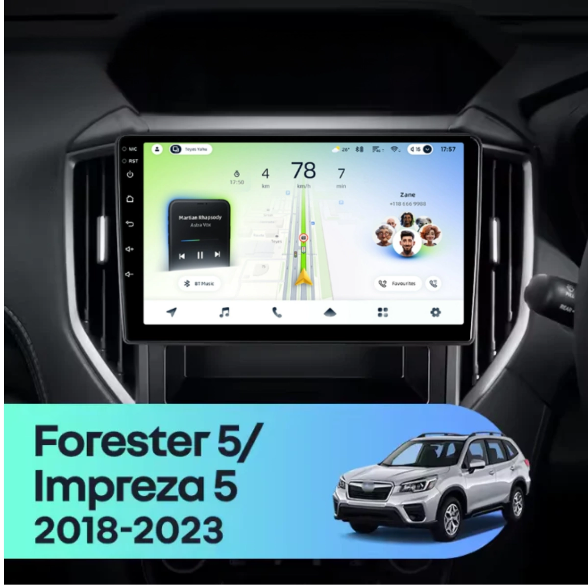 Navigatie Auto Teyes CC4L DTS Subaru Impreza 5 2018-2023 6+64GB 9" QLED Qualcomm 2Ghz, Android 4G Bluetooth 5.1 DSP